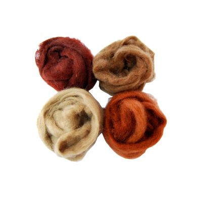 Вовна для валяння у наборі «Капучіно», (4x12,5 г) 