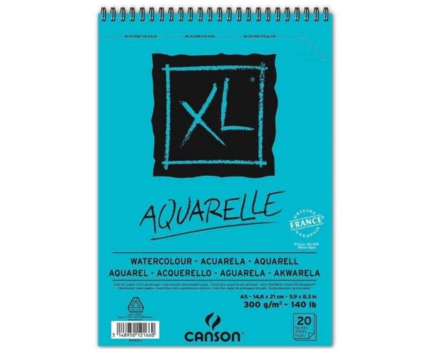 Альбом на спирали, для акварели XL Aquarelle Watercolour (20 л.), 300 g, A5, Canson - фото 1