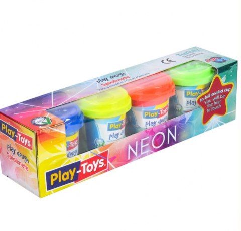 Набір для ліплення PlayToys Neon, 4х50 гр 