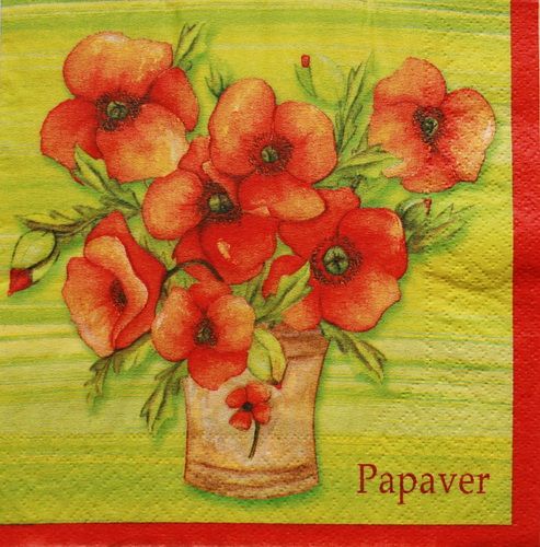 Серветка Маки на зеленому тлі 