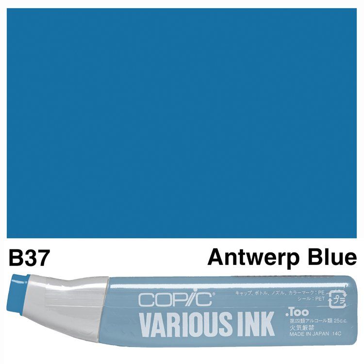 Чернила для маркеров Copic Various Ink, #B-37 Antwerp blue (Насыщено-синий)