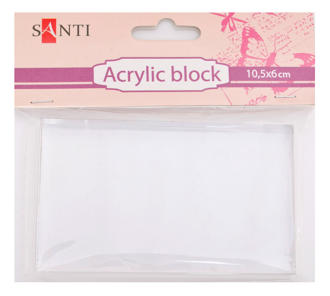 Акриловый блок для штампов Santi,10,5x6 см