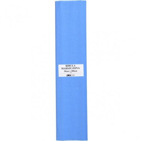 Гофрированная бумага 50х200см, светло-голубая. плотность 32г/м²