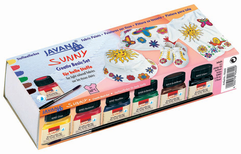 Набор красок по светлой ткани Javana Sunny, 6x20 ml