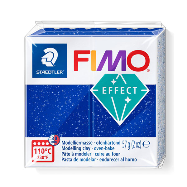 Пластика "FIMO Effect Glitter", 56 гр. Колір синій 
