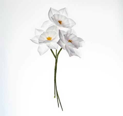 Цветы из ткани Нарциссы Белые, 3 шт/уп