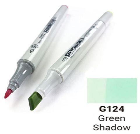 Маркер SKETCHMARKER, колір ЗЕЛЕНИЙ ПІВМІРКА (Green Shadow) 2 пера: тонке і долото, SM-G124 