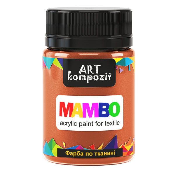 Краска для рисования по ткани MAMBO "ART Kompozit", цвет: 5 ОРАНЖЕВЫЙ, 50 ml