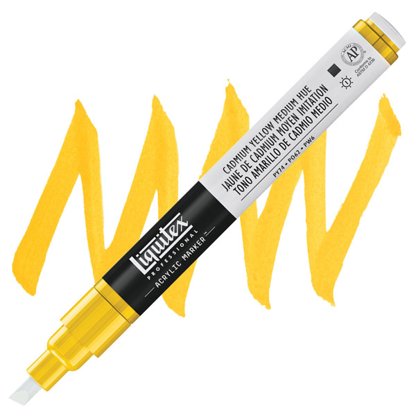 Liquitex акриловый маркер Paint Marker 2мм, #830 Cadmium Yellow Medium Hue (Кадмий желтый средний)