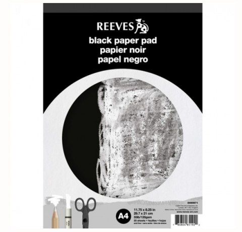 Альбом для графики Reevs, Black Paper Pad A4, 120 гр. 20 лист.