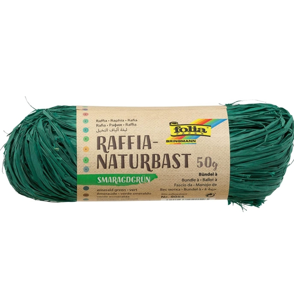 Мотузка натуральна в асортименті, Folia Smaragd green №54, 50 r 