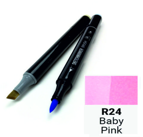 Маркер SKETCHMARKER BRUSH, цвет ДЕТСКИЙ РОЗОВЫЙ (Baby Pink) 2 пера: долото и мягкое, SMB-R024