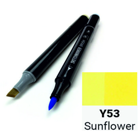 Маркер SKETCHMARKER BRUSH, колір СОНЯШНИХ (Sunflower) 2 пера: долото і м'яке, SMB-Y053 