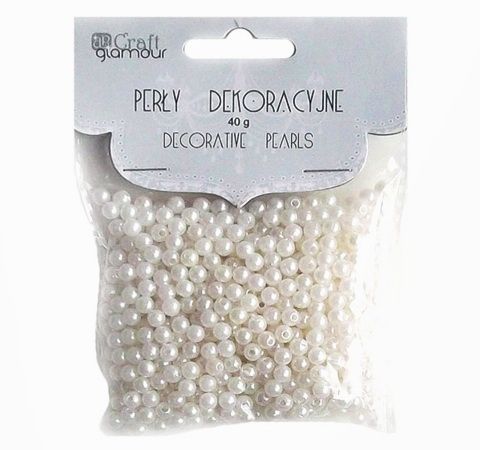 Бусины имитация жемчуга, БЕЛЫЕ, D-5 мм (40 гр.)