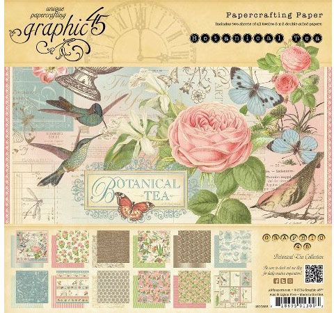 Набор бумаги Graphic45 «Botanical Tea», 20х20 см, 24л.