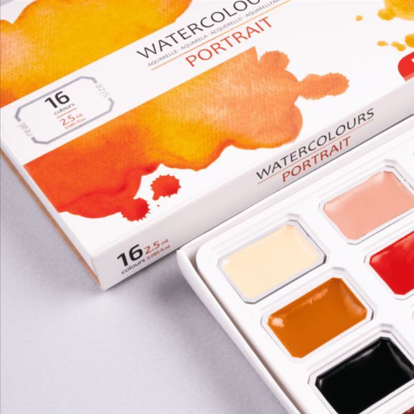 Набор акварельных красок PORTRAIT 16*2,5мл, кювета, картон, ROSA Studio - фото 4