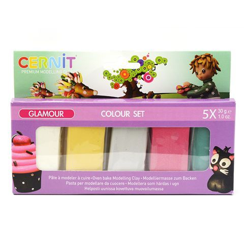 Набір полімерної глини Cernit Glamour Colour Set 5x 30 гр. 