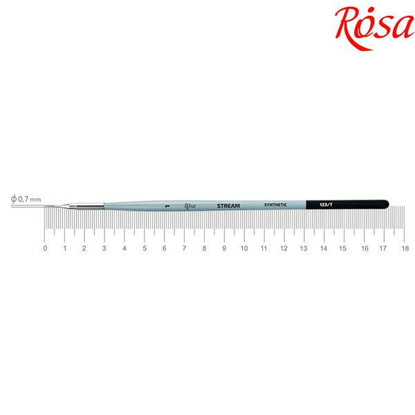 Кисть ROSA STREAM 123/7, синтетика круглая лайнер, короткая ручка, №1 - фото 1