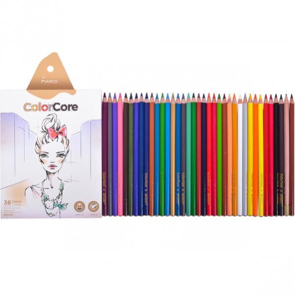 Набір кольорових олівців Marco, ColorCore, 36 шт. 