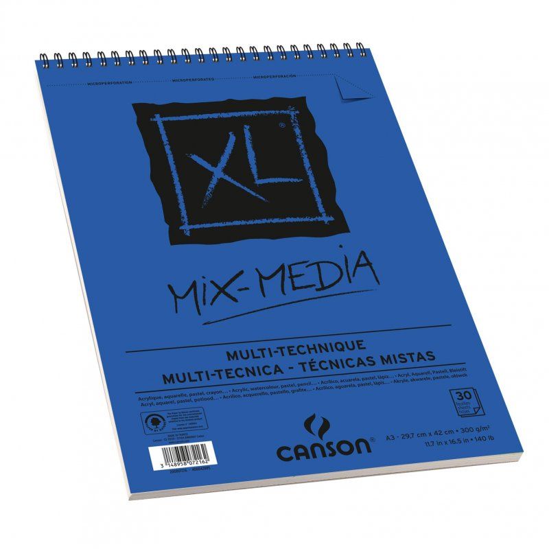 Альбом на спирали Canson XL Mix Media, 300г/кв.м, A3, 30 листов