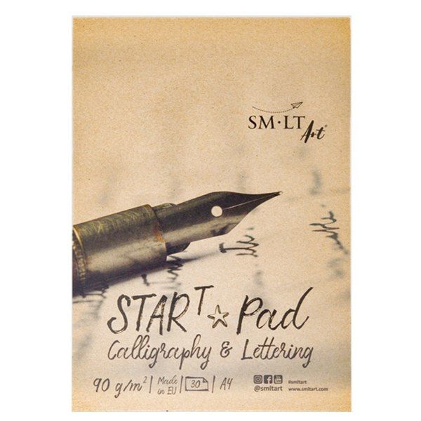 Склейка для каллиграфии и леттеринга STAR T SMILTAINIS А4, белая бумага, 30л, 90г/м2 - фото 1