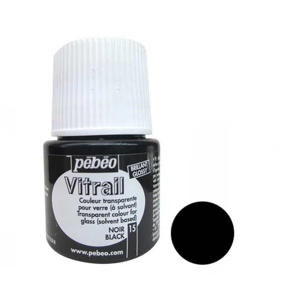 Вітражна фарба Vitrail Pebeo Чорний №15, 45 ml 
