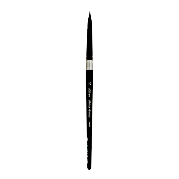 Кисть круглая BLACK VELVET 3000S, микс синт./белка, к.р., SilverBrush. №10