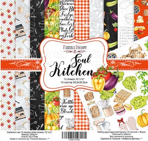 Набор бумаги для скрапбукинга «Soul Kitchen» 30,5*30,5 см, 12л