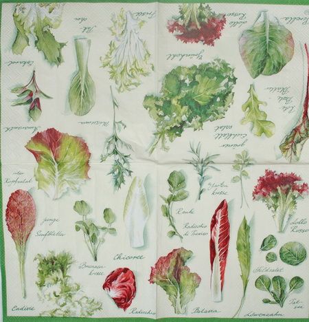 Салфетка Салатный набор (бежевый фон)