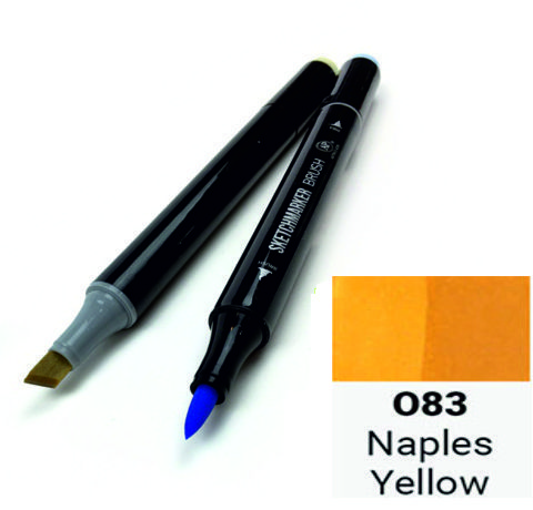 Маркер SKETCHMARKER BRUSH, цвет ЖЕЛТЫЙ НЕАПОЛЬ (Naples Yellow) 2 пера: долото и мягкое, SMB-O083