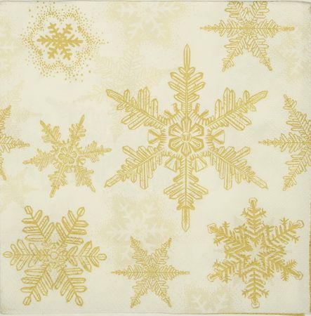 Салфетка Снежинки золотые
