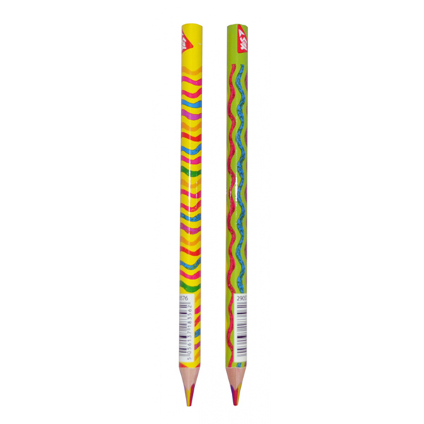 Карандаш "YES" Jumbo "Rainbow" с шестицветным грифелем, треугольный - фото 1
