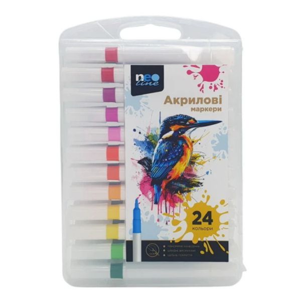 Набір акрилових маркерів Neo Line, 24 кольорів (4061-24SH) - фото 1