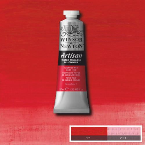 Масляная краска, водорастворимая, Winsor Artisan 37 мл, №098 Cadmium red deep hue (Кадмий темно-крас