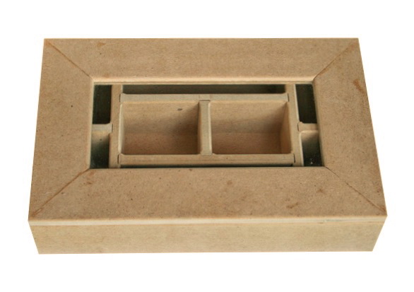Коробка из МДФ со стеклом, 30x19x6 см
