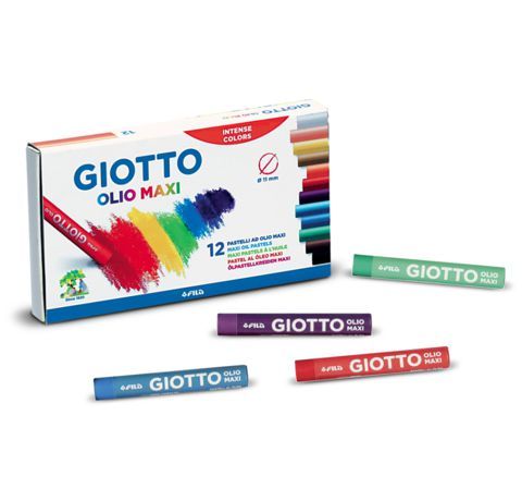 Масляна пастель GIOTTO OLIO MAXI, d-11 мм, 12 кольорів 