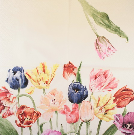 Серветка Різнокольорові тюльпани 