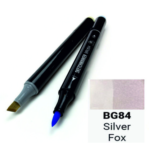 Маркер SKETCHMARKER BRUSH, колір ЧОРНО-БУРА ЛИСИЦЯ (Silver Fox) 2 пера: долото і м'яке, SMB-BG084 