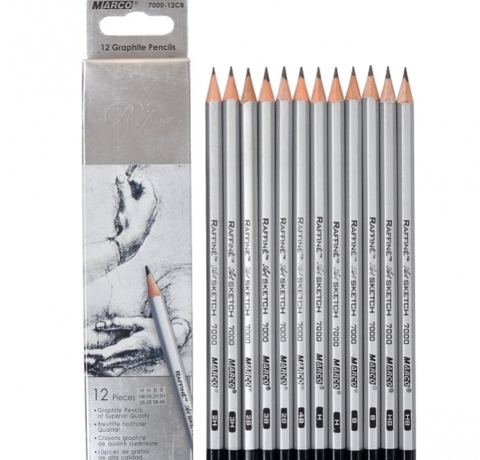 Набор графитных карандашей Marco, серии Raffine, H-4B, 12 шт.