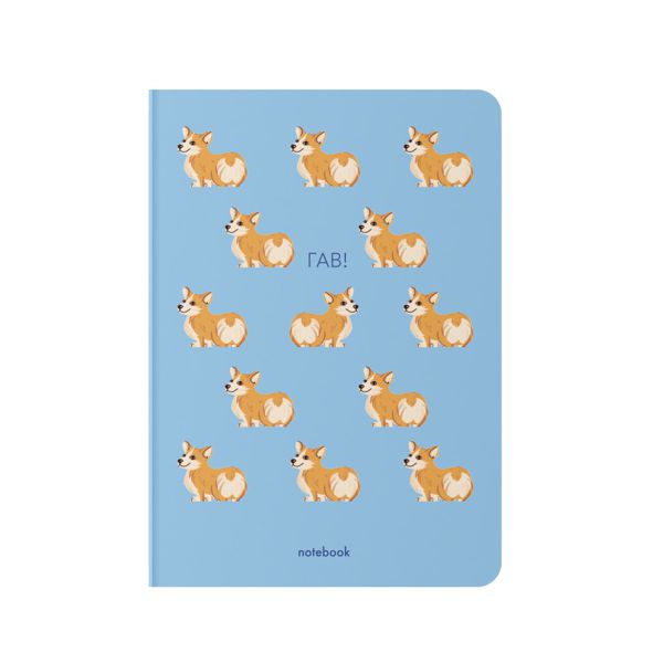 Блокнот «Гав! Коргі!» синій, Orner, А5, 100 г/м2, 72 л, клітинка - фото 1