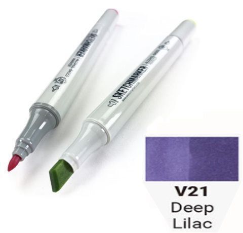 Маркер SKETCHMARKER, цвет ГЛУБОКИЙ СИРЕНЕВЫЙ (Deep Lilac) 2 пера: тонкое и долото,SM-V021