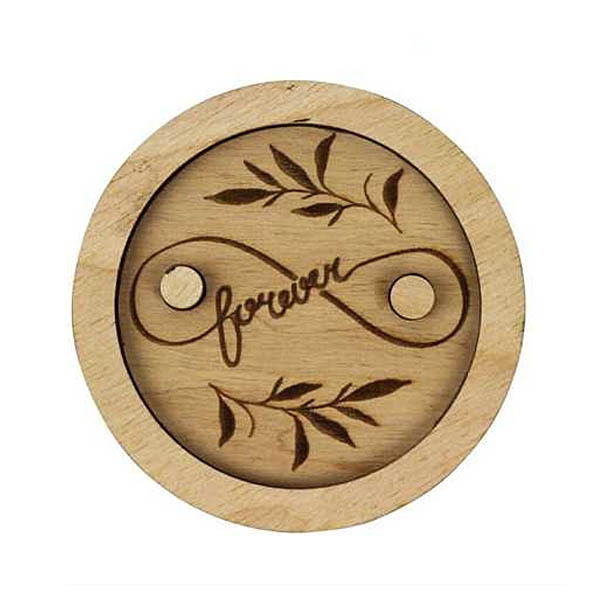 Деревянная шкатулка для колец „Forever“, фанера, 10х10 см, ROSA TALENT