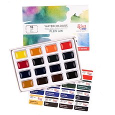 Набор акварельных красок PLEIN AIR, 16*2,5мл, кювета, картон, ROSA Studio