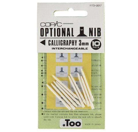 Transotype перо для каллиграфии, для маркера, COPIC classic, Nibs Calligraphy 3 мм (10 шт).