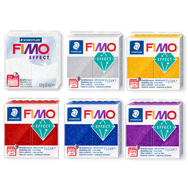 Пластика "FIMO Effect Glitter", 56 г (7 кольорів в асортименті)  - фото 1