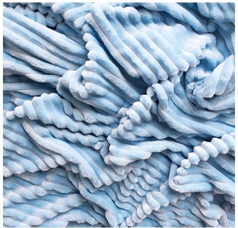 Плюш Minky Stripes блакитного кольору, відріз 50x40 см 