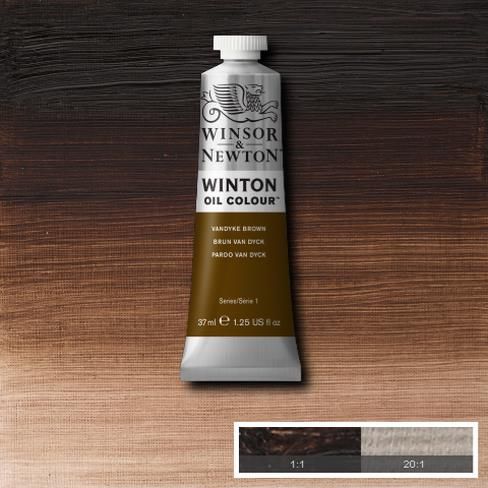 Масляная краска Winton от Winsor & Newton, 37 мл. Цвет: VANDYKE BROWN