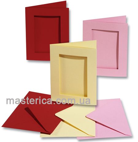 Основа для листівки (прямокутник) + конверт, 10,5 х15 см 