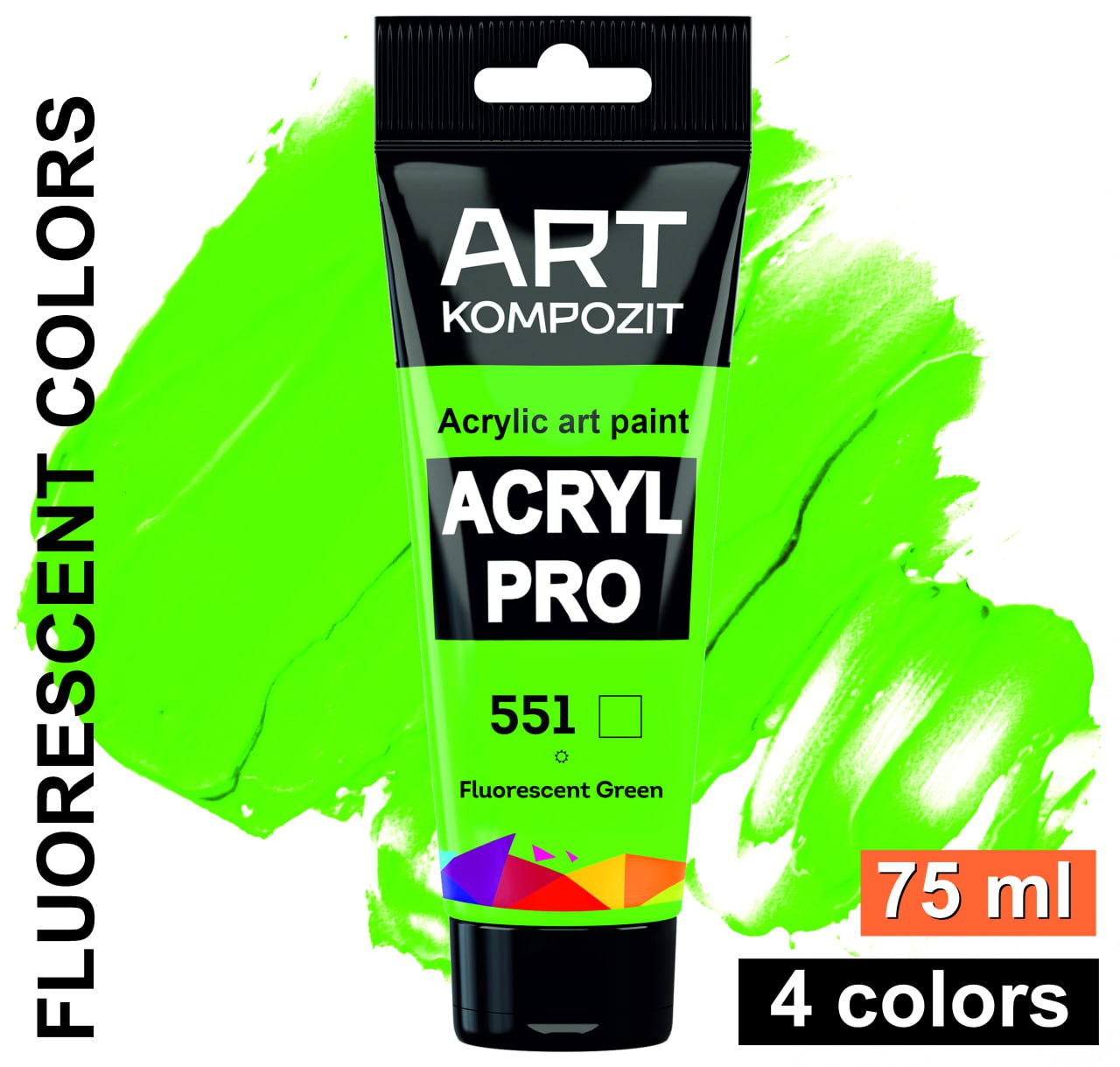 Художественная акриловая краска ArtKompozit (флуорисцентные), 75 ml. ВЫБРАТЬ ЦВЕТ