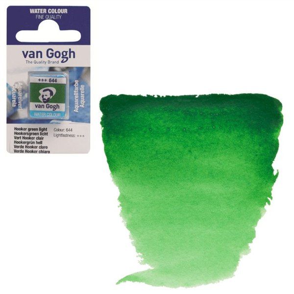 Акварельная краска Van Gogh в кювете ЗЕЛЁНЫЙ ХУКЕРА СВЕТЛЫЙ (644), Royal Talens